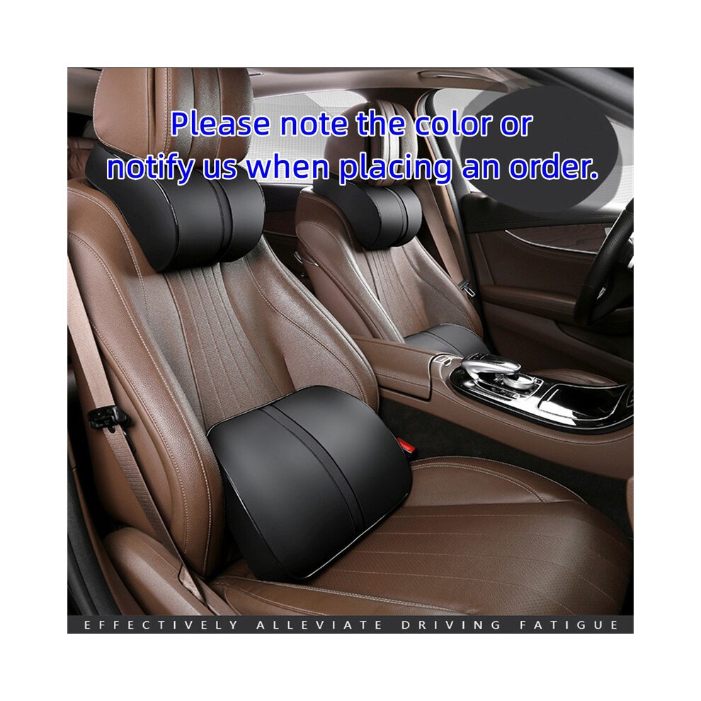 Maxpower (Lumbar Headrest) Car Seat Headrest Travel Rest Neck Pillow Pu Leather Auto Lumbar Pad Memory