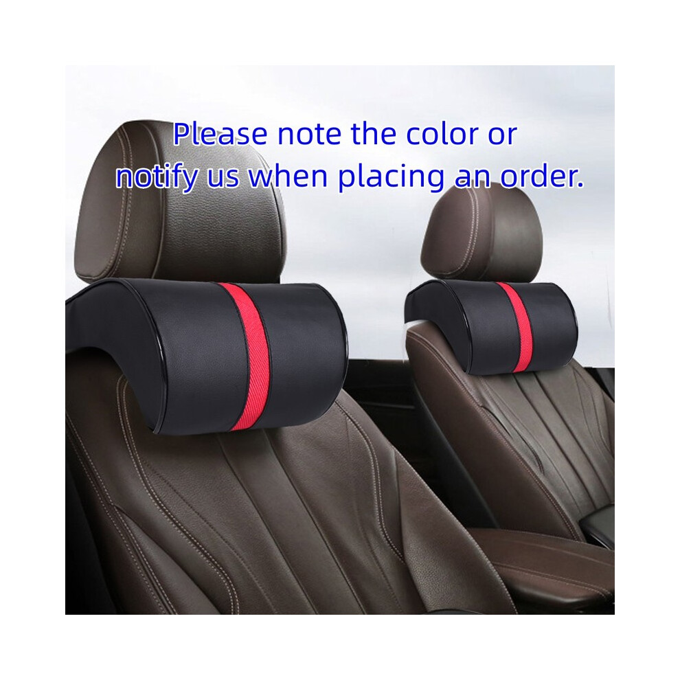 Maxpower (2Pcs Headrest) Car Seat Headrest Travel Rest Neck Pillow Pu Leather Auto Lumbar Pad Memory