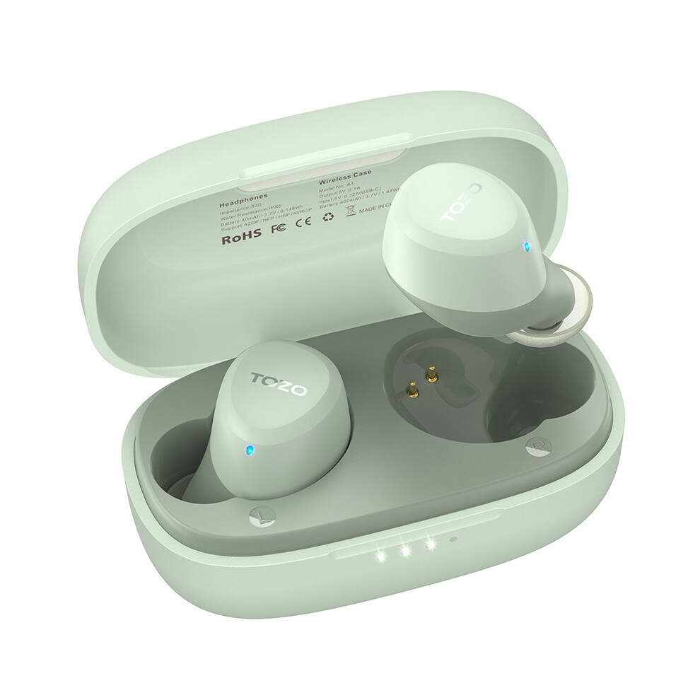 (Grass) Tozo A1 Bluetooth 5.3 Earphones ,Wireless Headphones Mini In-Ear Earbuds, 9123213459623