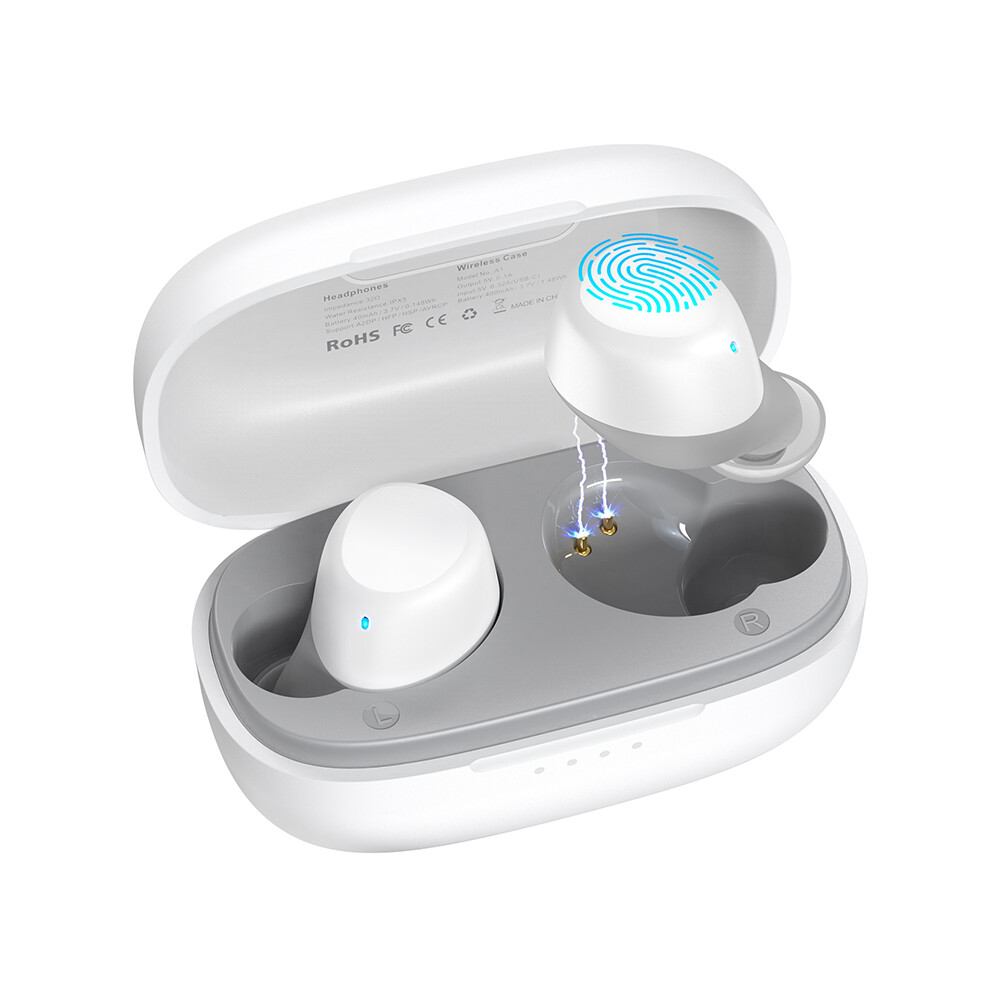 (Snowy) Tozo A1 Bluetooth 5.3 Earphones ,Wireless Headphones Mini In-Ear Earbuds, 9123213459647