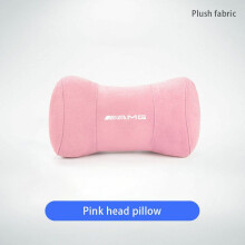 (FMP-Pink) Car Neck Pillow Protector Auto Logo Seat Headrest For Mercedes Benz AMG