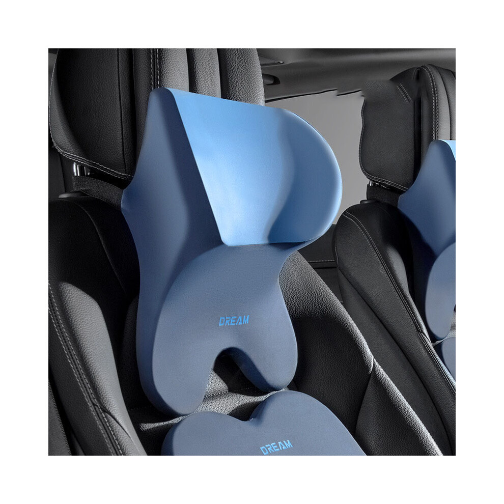 (-Headrest) Car Lumbar Support Headrest Neck Pillow Universal Soft Neck Cushion Auto Blue 9329547833065