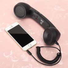 (Black) 3.5mm Retro Phone Telephone Receivers Cellphone Handset For iPhone/iPad/Samsung