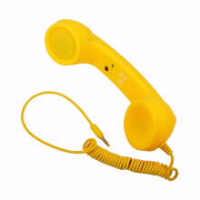 (Yellow) 3.5mm Retro Phone Telephone Receivers Cellphone Handset For iPhone/iPad/Samsung