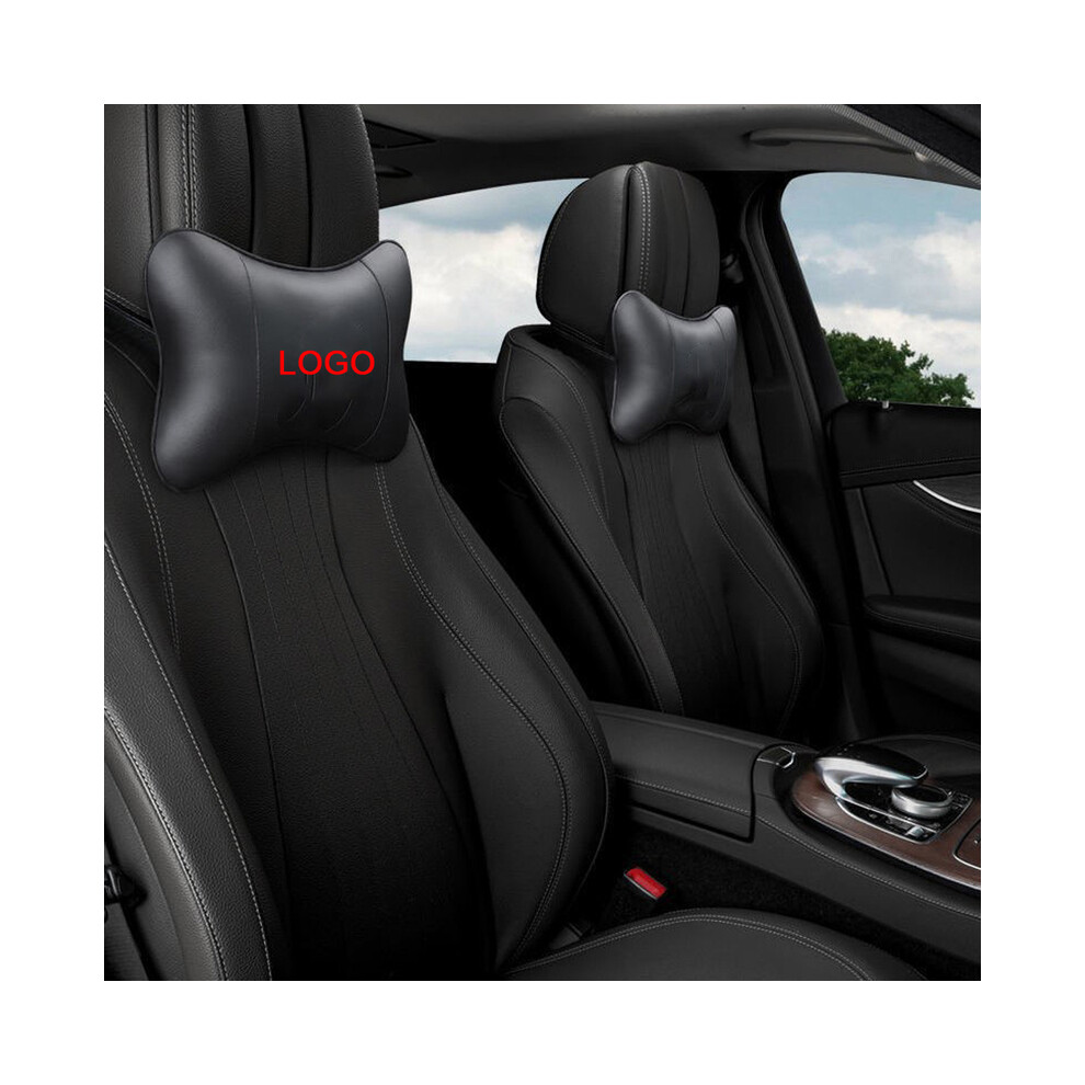 (For Mg) 2Pcs Car Neck Pillow Pu Leather Seat Support Headrest For Bmw Audi Mercedes 9329547819182