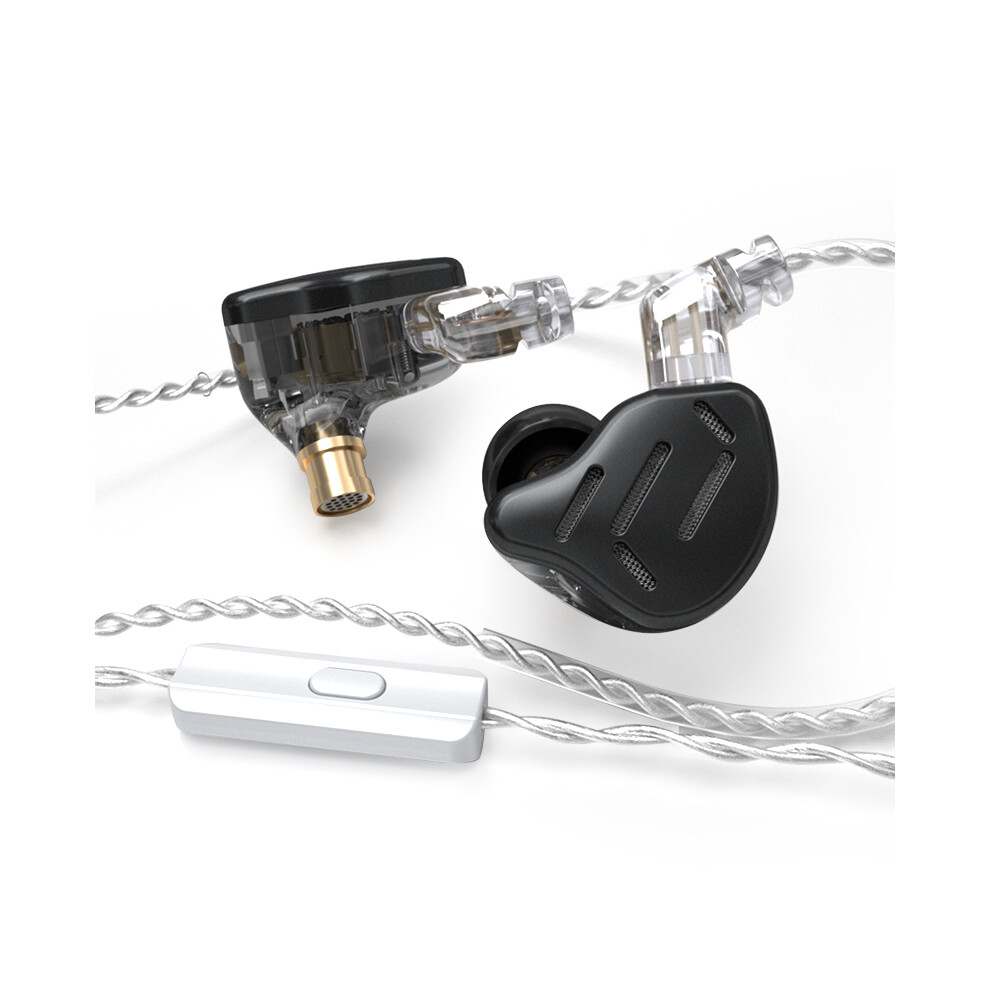 Maxpower ( With Mic) Kz Zax 1Dd 7Ba Hybrid In Ear Earphones 16 Driver Unit Headset Hifi Dj Black