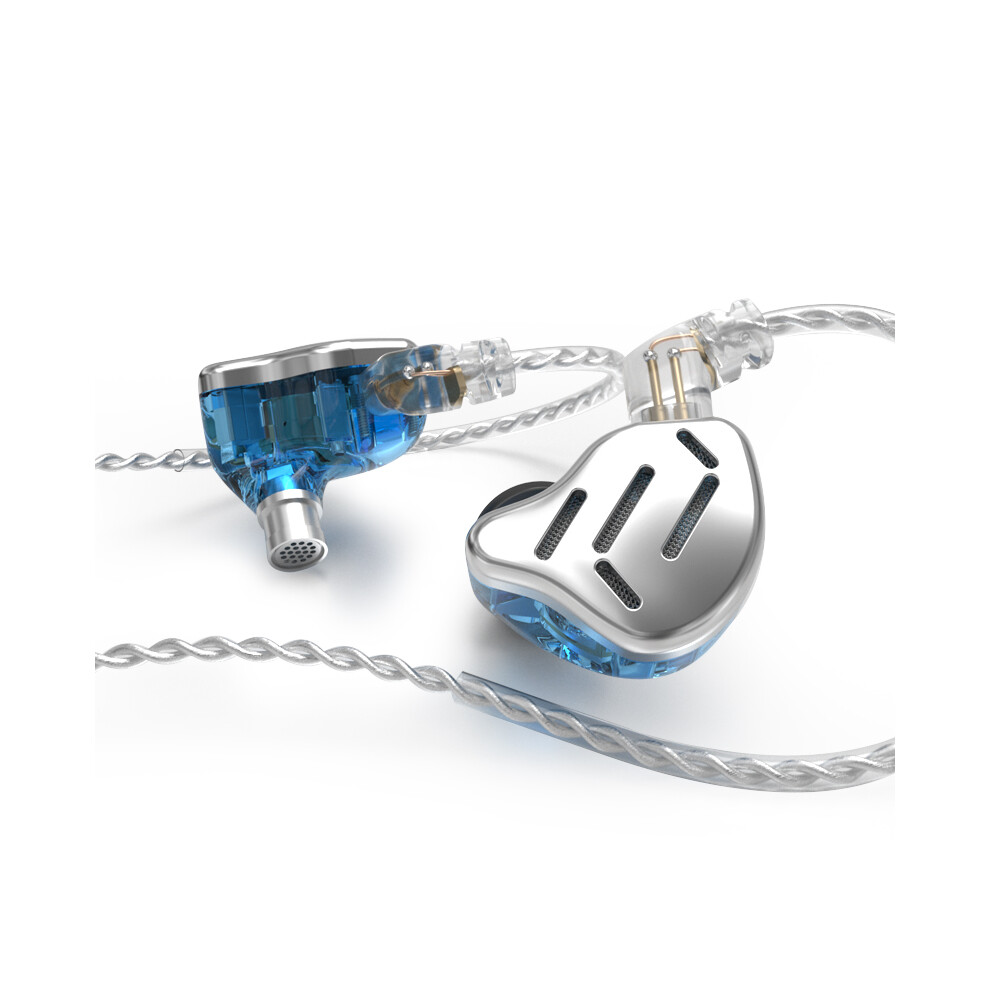 Maxpower ( No Mic) Kz Zax 1Dd 7Ba Hybrid In Ear Earphones 16 Driver Unit Headset Hifi Dj Silver