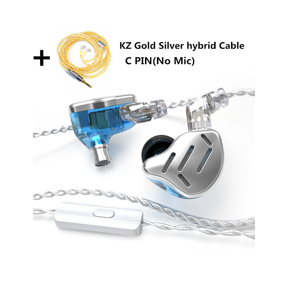 ( With Mic(Gs)) Kz Zax 1Dd 7Ba Hybrid In Ear Earphones 16 Driver Unit Headset Hifi Dj Silver 9123213439823