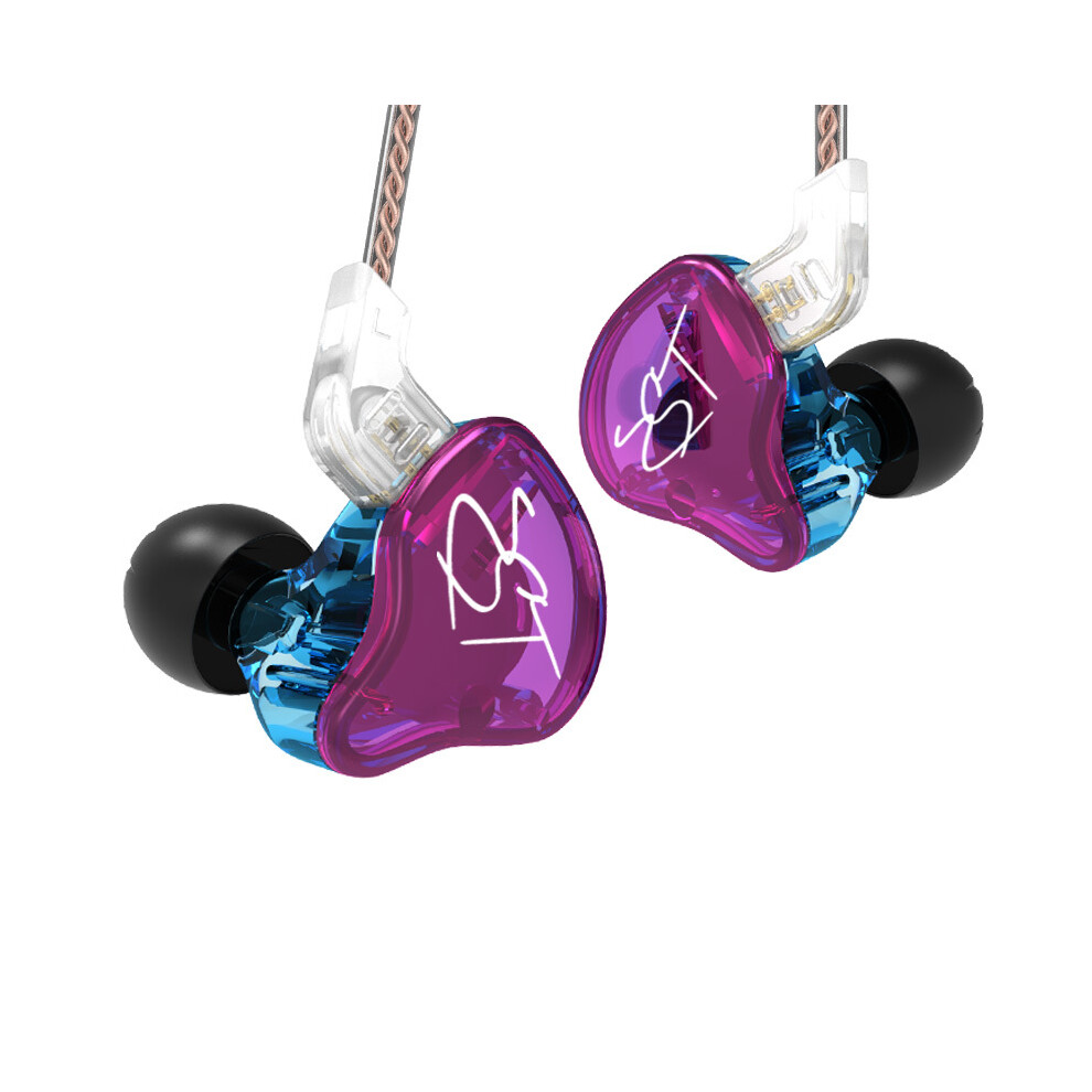 Maxpower ( No Mic) Kz Zst 1Ba+1Dd In Ear Earphone Hifi Hybrid Drive Bass Music Headset With Purple