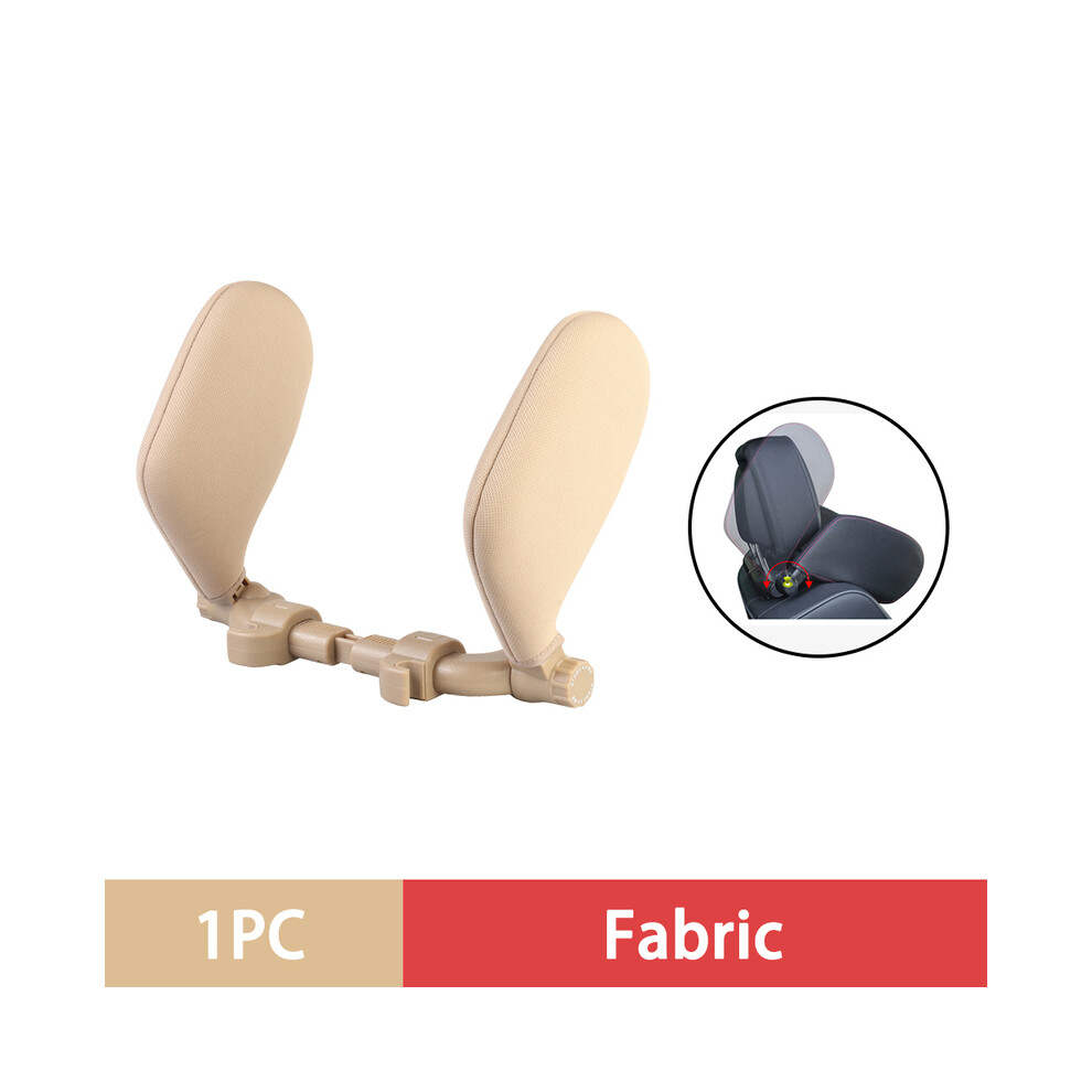 Maxpower ( Fabric) Car Seat Headrest Pillow Adjustable Car Headrest Pillow Travel Rest Sleep Beige