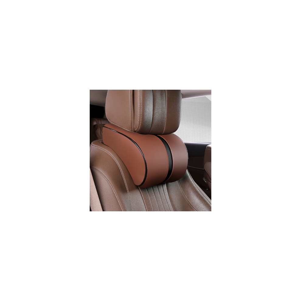 ( 1 Set) Adjustable Car Headrest Pillow Set Leather Auto Neck Protection Rest Pillows Beige 9329547834154