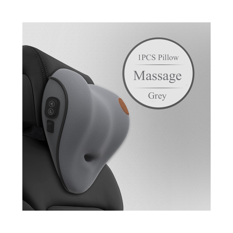 (Massage Pillow Gy) Electric Massage Lumbar Support Car Waist Seat Back Cushion Car Pillow 9329547868364