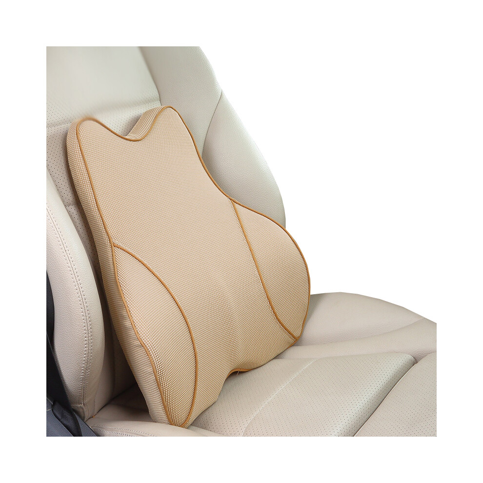 Maxpower ( Lumbar) Car Lumbar Pillow Memory Foam Lumbar Support Cushion Car Low Back Pain Beige