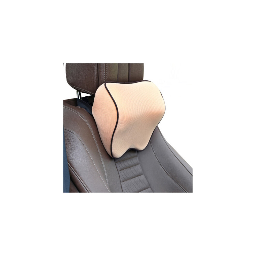 Maxpower (Beige) Car Headrest Pillow Neck Memory Lumbar Support Cotton Breathable Auto Beige