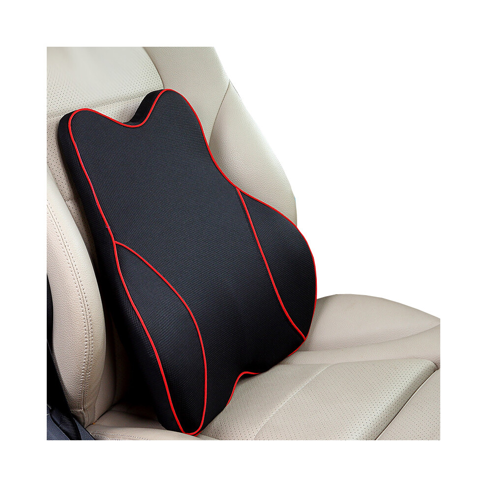 Maxpower ( Lumbar) Car Lumbar Pillow Memory Foam Lumbar Support Cushion Car Low Back Pain Black/Red