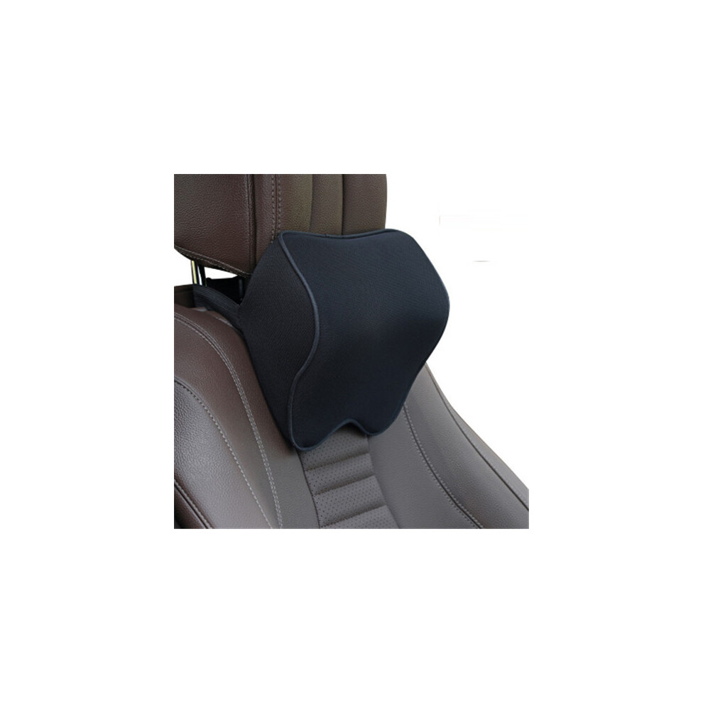 Maxpower (Black) Car Headrest Pillow Neck Memory Lumbar Support Cotton Breathable Auto Black