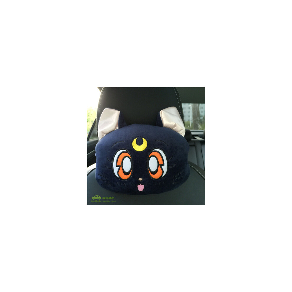 Maxpower (1 Pillow ) Plush Kitty Car Pillows Luna Cat Seat Neck Support Car Headrest Pillow Blue
