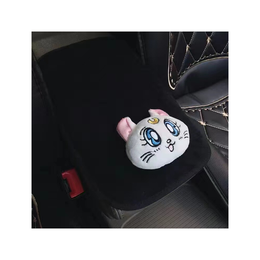 ( Armrest) Plush Kitty Car Pillows Luna Cat Seat Neck Support Car Headrest Pillow White 9329547815191