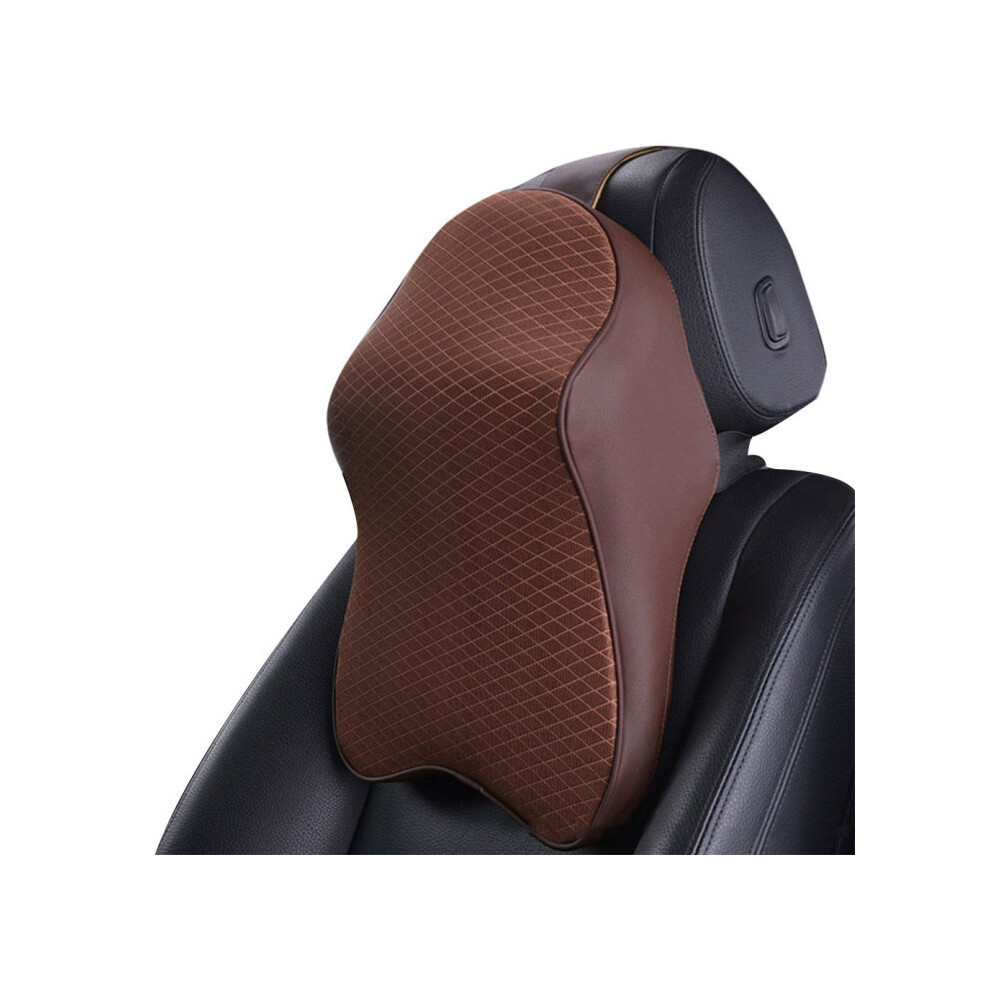 Maxpower (Brown) Headrest For Car Seat Memory Foam Neck Pillow For Sleeping And Resting Brown