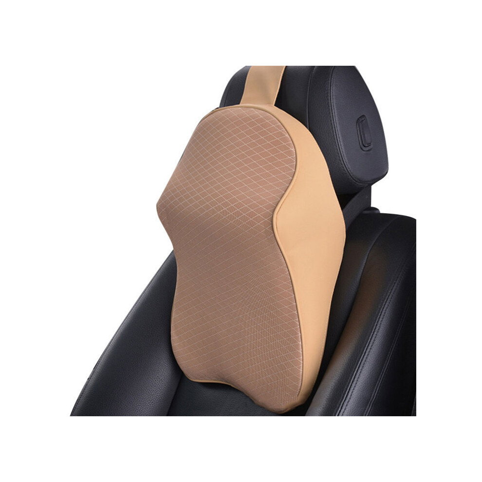 Maxpower (Beige) Headrest For Car Seat Memory Foam Neck Pillow For Sleeping And Resting Beige