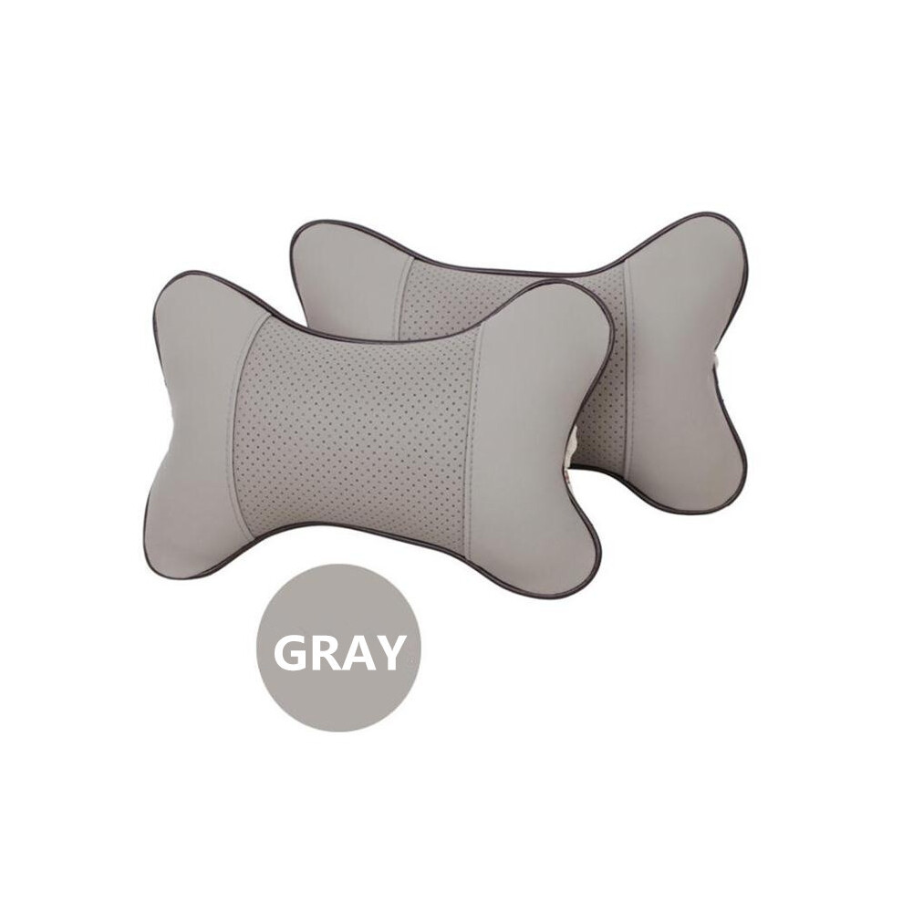 (Gray) 2Pcs Car Seat Neck Pillows Headrest For Toyota Camry Rav4 Crown Reiz Corolla Gray 9329547812824
