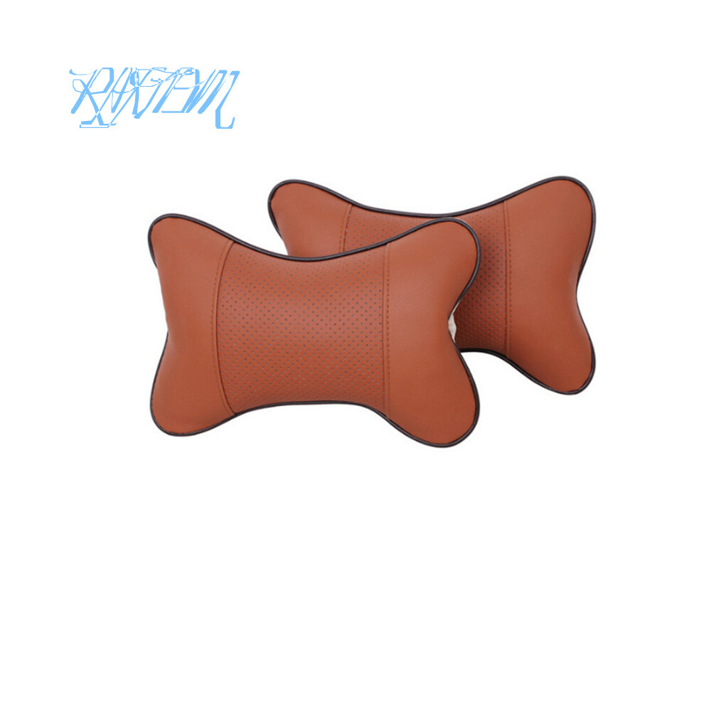 (Brown) 2Pcs Car Seat Neck Pillows Headrest For Toyota Camry Rav4 Crown Reiz Corolla Brown 9329547812817
