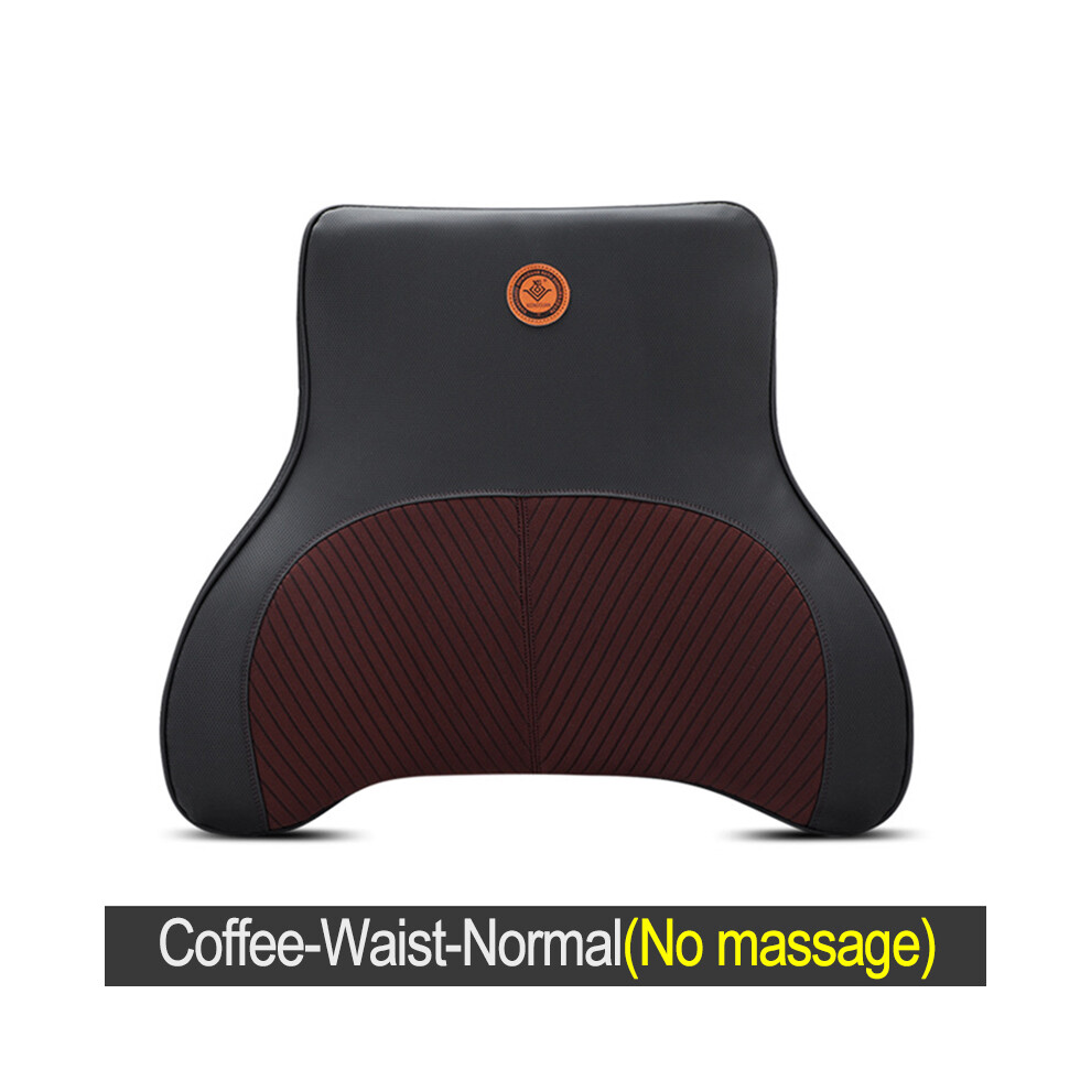 (Coffee-Waist-Normal) Car Massage Neck Support Pillow Seat Back Support Headrest Pillow Simulation 9329547865110