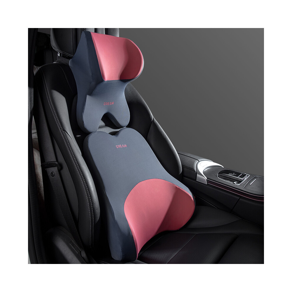 Maxpower (Set Rd) Car Lumbar Support Headrest Neck Pillow Support Universal Soft Neck Pillows