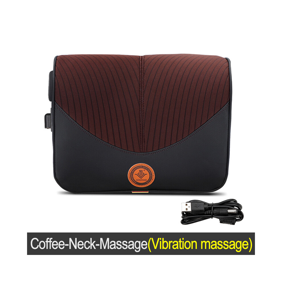 Maxpower (Coffee-Neck-Massage) Car Electric Massage Headrest Neck Pillow Breathable Mesh + Leather Universal