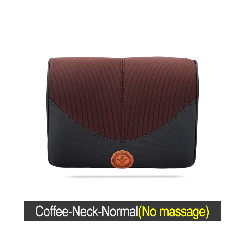 Maxpower (Coffee-Neck-Normal) Car Electric Massage Headrest Neck Pillow Breathable Mesh + Leather Universal