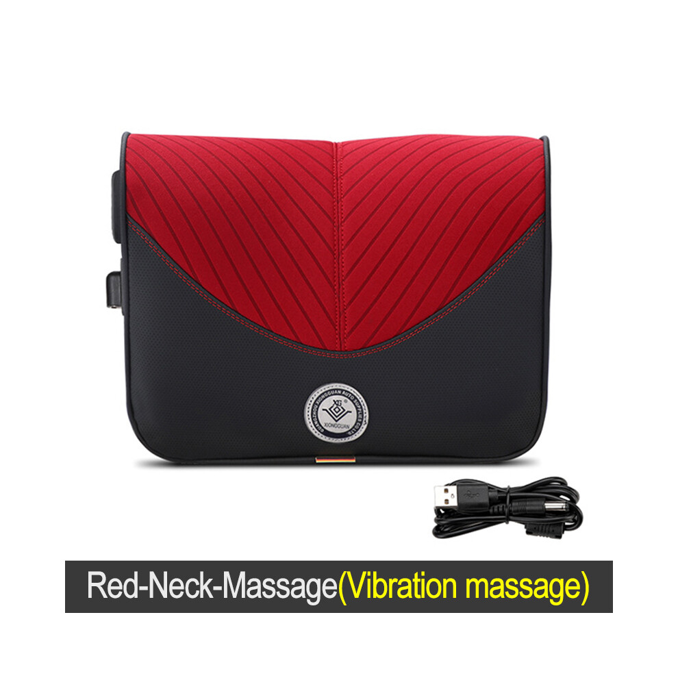 Maxpower (Red-Neck-Massage) Car Electric Massage Headrest Neck Pillow Breathable Mesh + Leather Universal