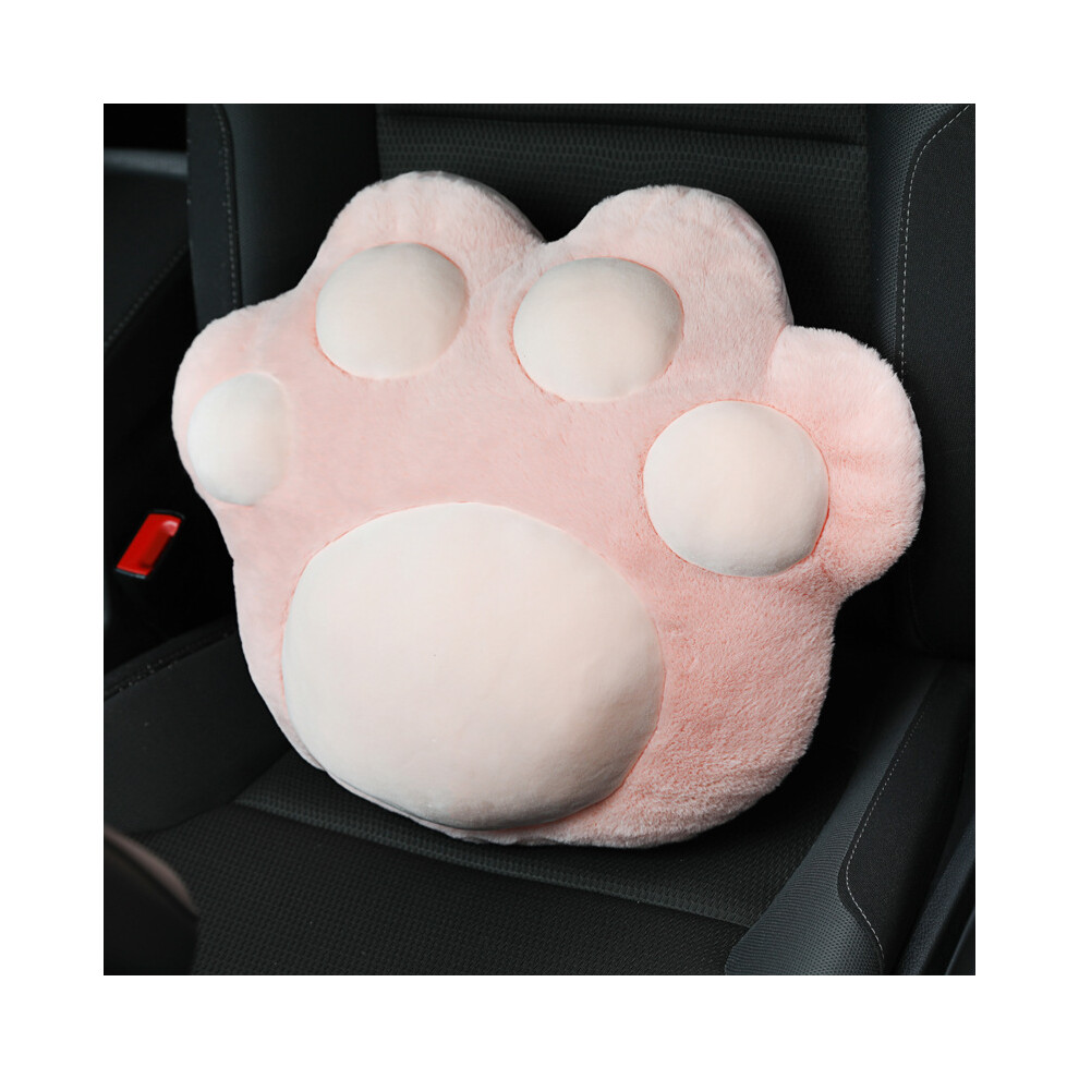 Maxpower ( Waist Pillow) 1Pc Cute Cartoon Cat Claw Car Neck Pillow Soft Plush Auto Headrest Seat Pink
