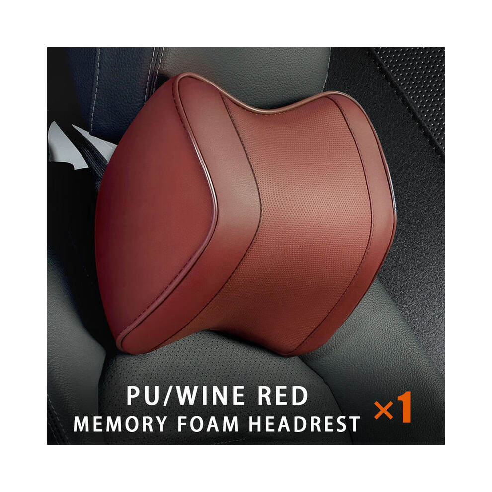 (Claret Headrest) Universal Headrest Pillow Car Neck Rest Head Support Cushion Car Breathable 9329547821444