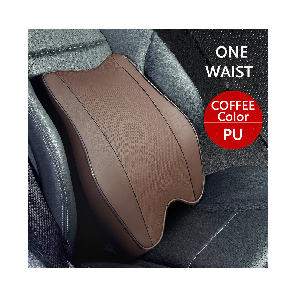 (Coffee Waist) Universal Headrest Pillow Car Neck Rest Head Support Cushion Car Breathable 9329547847451
