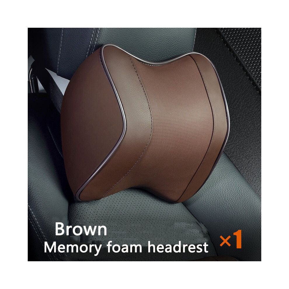 Maxpower (Coffee Headrest) Universal Headrest Pillow Car Neck Rest Head Support Cushion Car Breathable