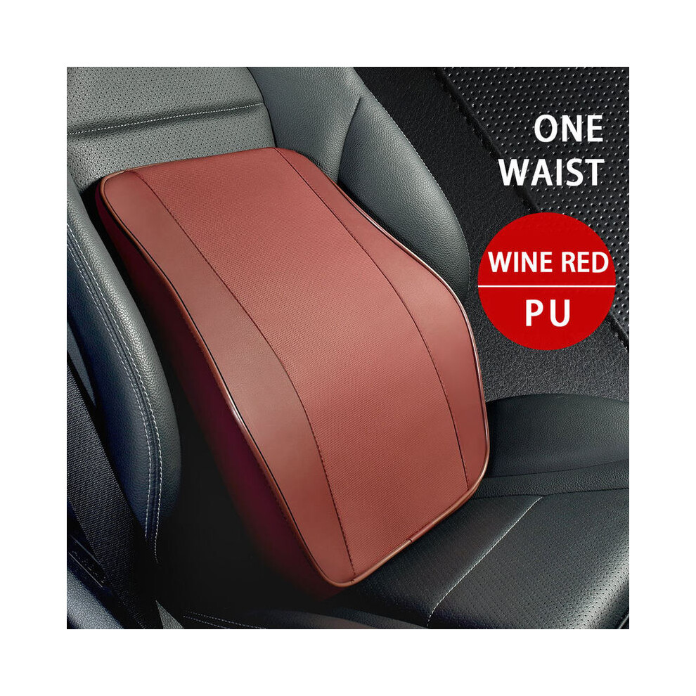(Claret Waist) Universal Headrest Pillow Car Neck Rest Head Support Cushion Car Breathable 9329547847468