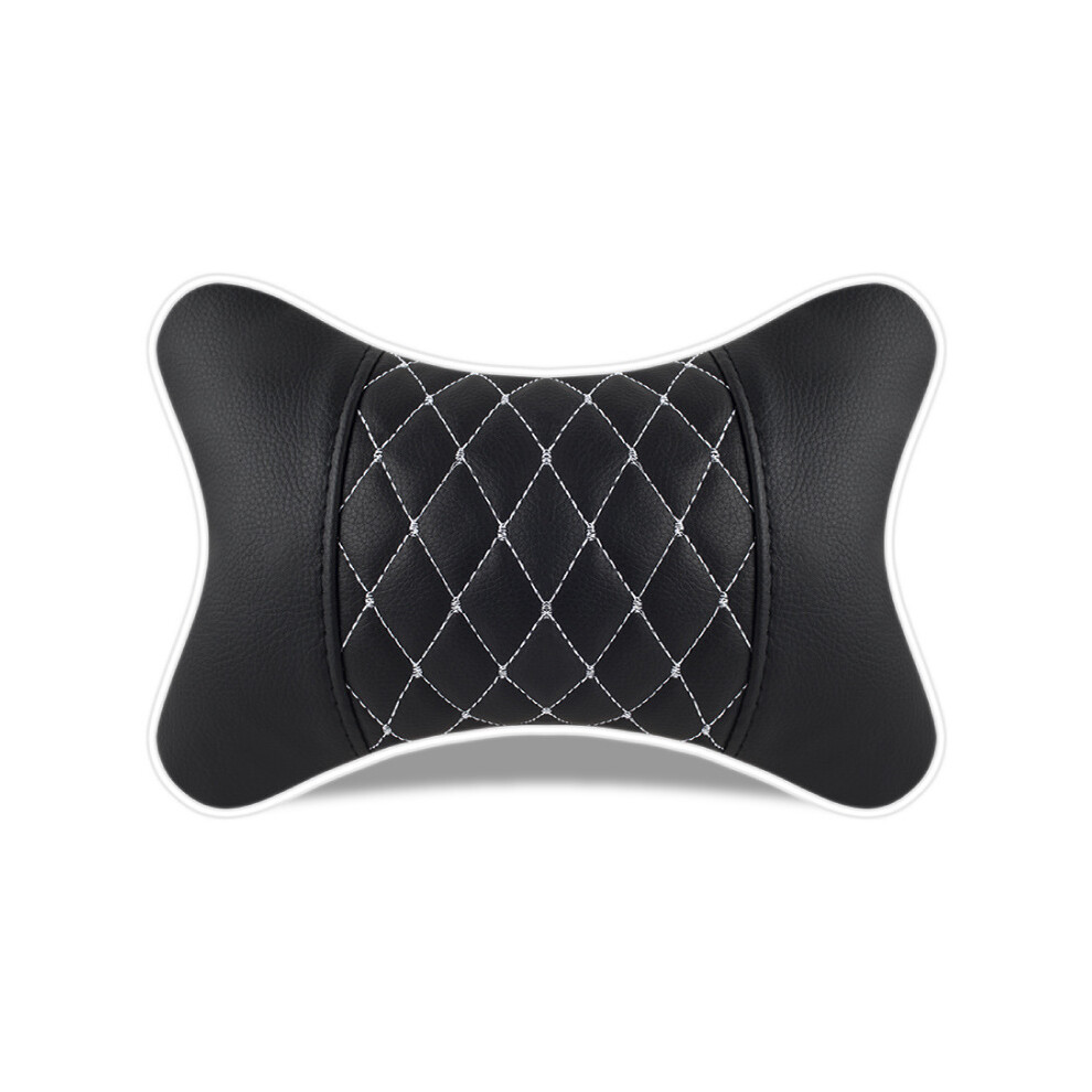 (B-Balck) Car Neck Pillows Both Side Pu Leather 1Pcs Pack Headrest For Head Pain 9329547797909
