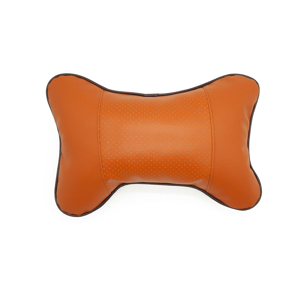 Maxpower (D-Brown) Car Neck Pillows Both Side Pu Leather 1Pcs Pack Headrest For Head Pain