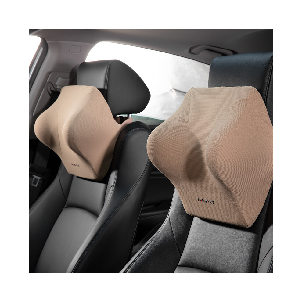 (1Pc Headrest) Car Seat Headrest Pillow Neck Lumbar Support Pillow For Car Support For Beige 9329547836912