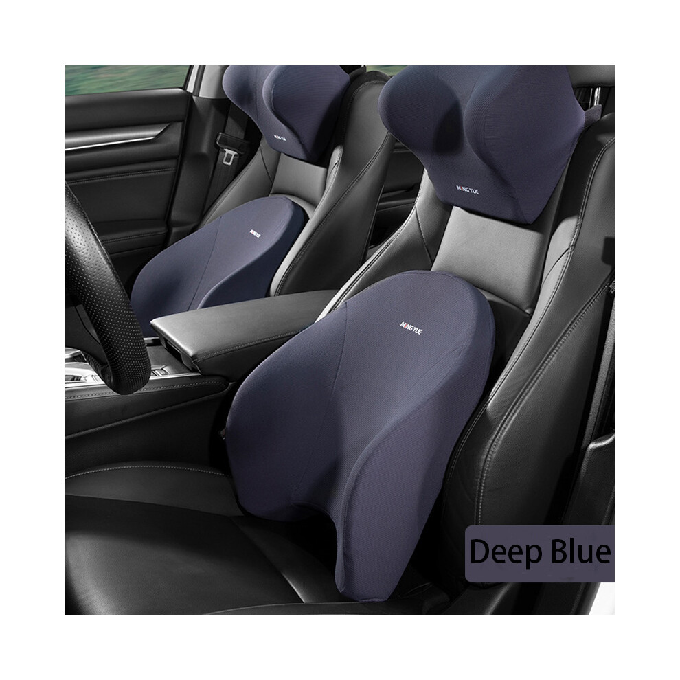 (1Pc Deepblue Waist) Car Seat Headrest Pillow Neck Lumbar Support Pillow For Car Support For 9329547857320