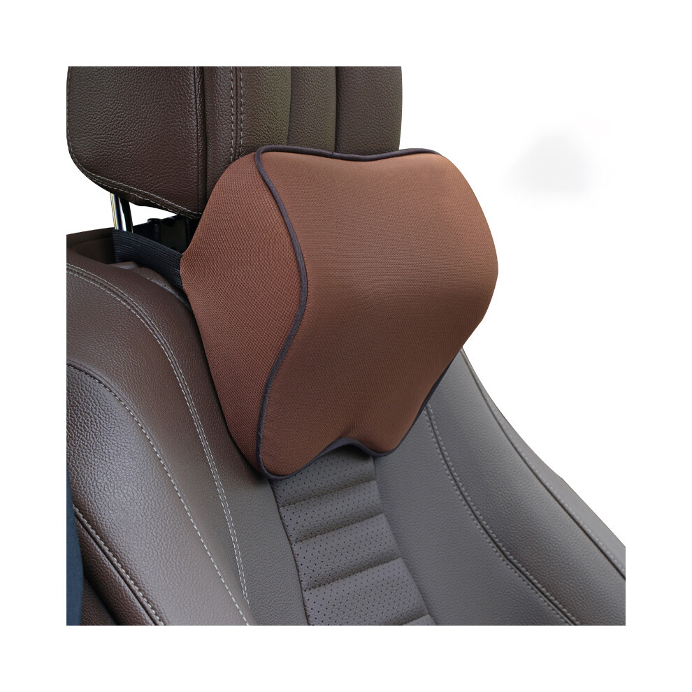 Maxpower (Brown) Car Headrest Neck Pillow Universal Auto Seat Pillow Memory Foam Breathable Brown