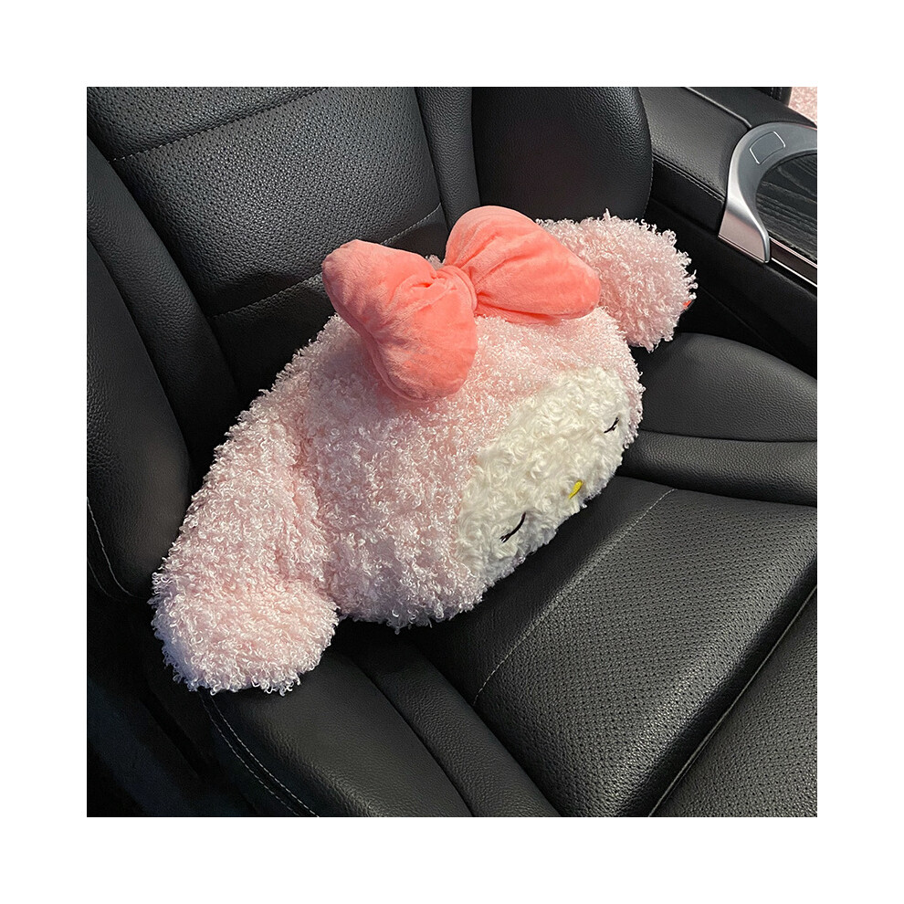 Maxpower (1Pcs Lumbar A) Cute Car Seat Pillow Car Headrest Neck Pillow Cartoon Devil Pink/Black