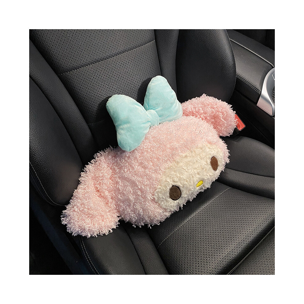 Maxpower (1Pcs Lumbar B) Cute Car Seat Pillow Car Headrest Neck Pillow Cartoon Devil Pink/Black