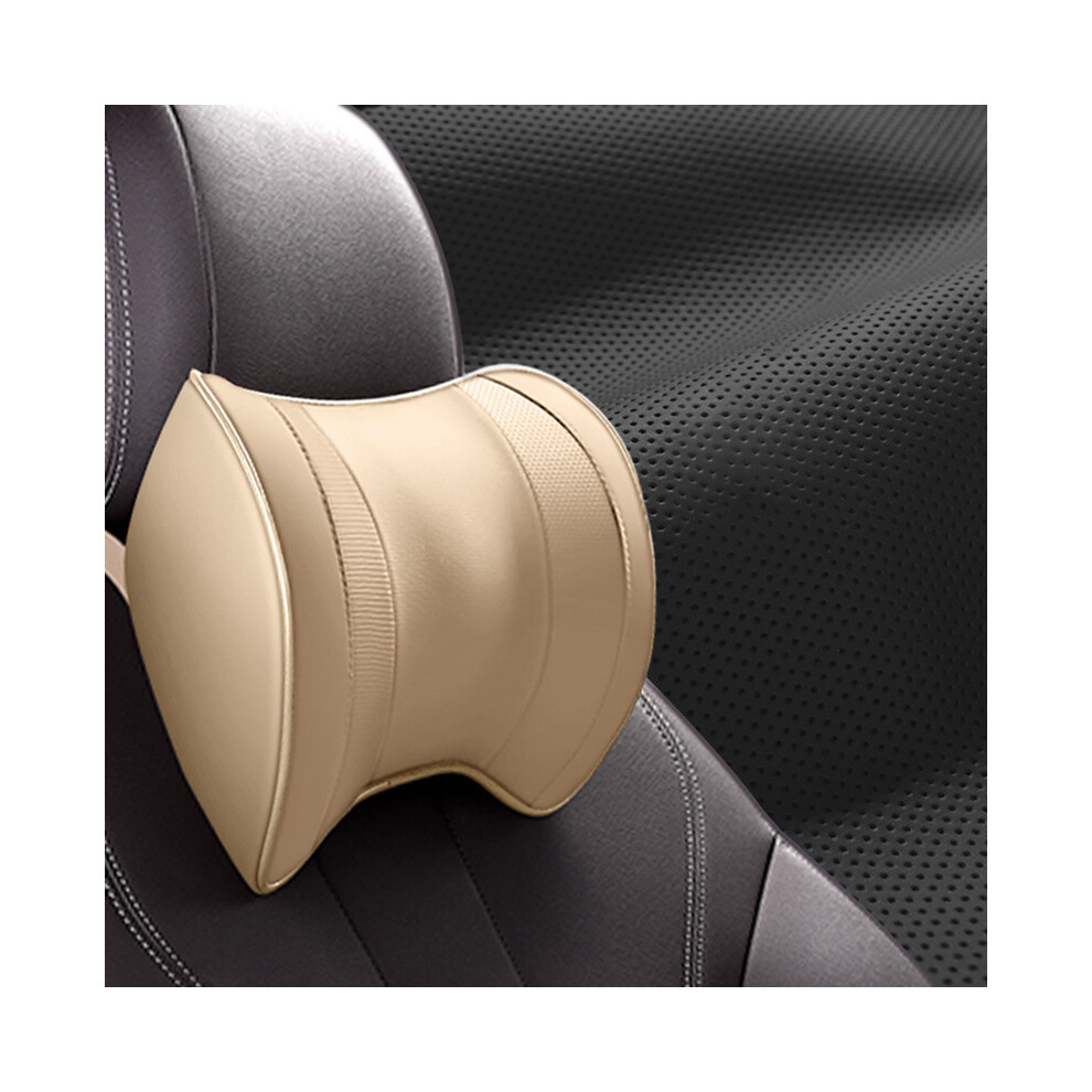 (1Pcs Neck) Car Headrest Pillow Car Lumbar Support Pillow Breathable Memory Foam Neck Beige 9329547827880