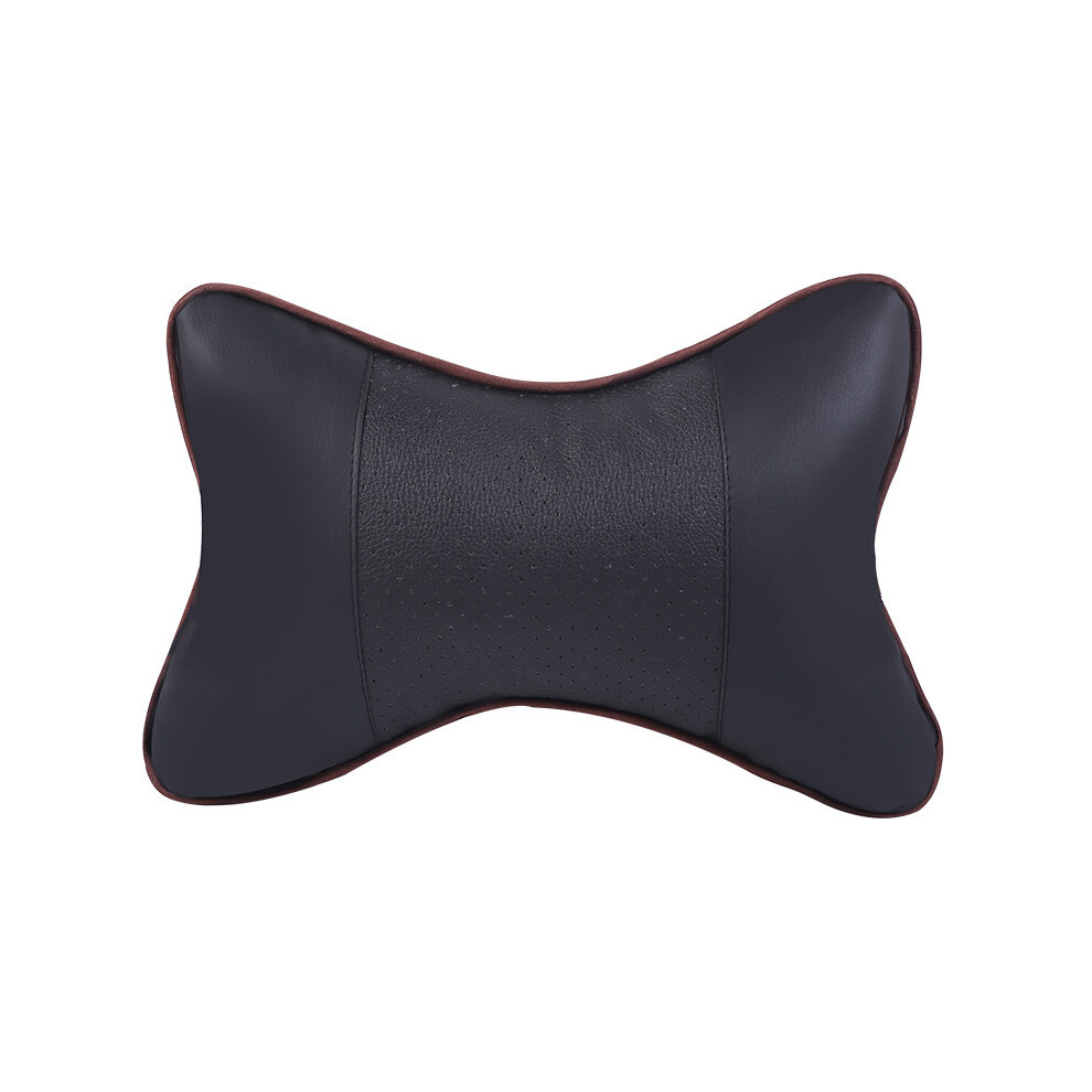 ( With Hole) Pu Leather Car Neck Pillows Head Support Protector Universal Headrest Black/Red 9329547794267