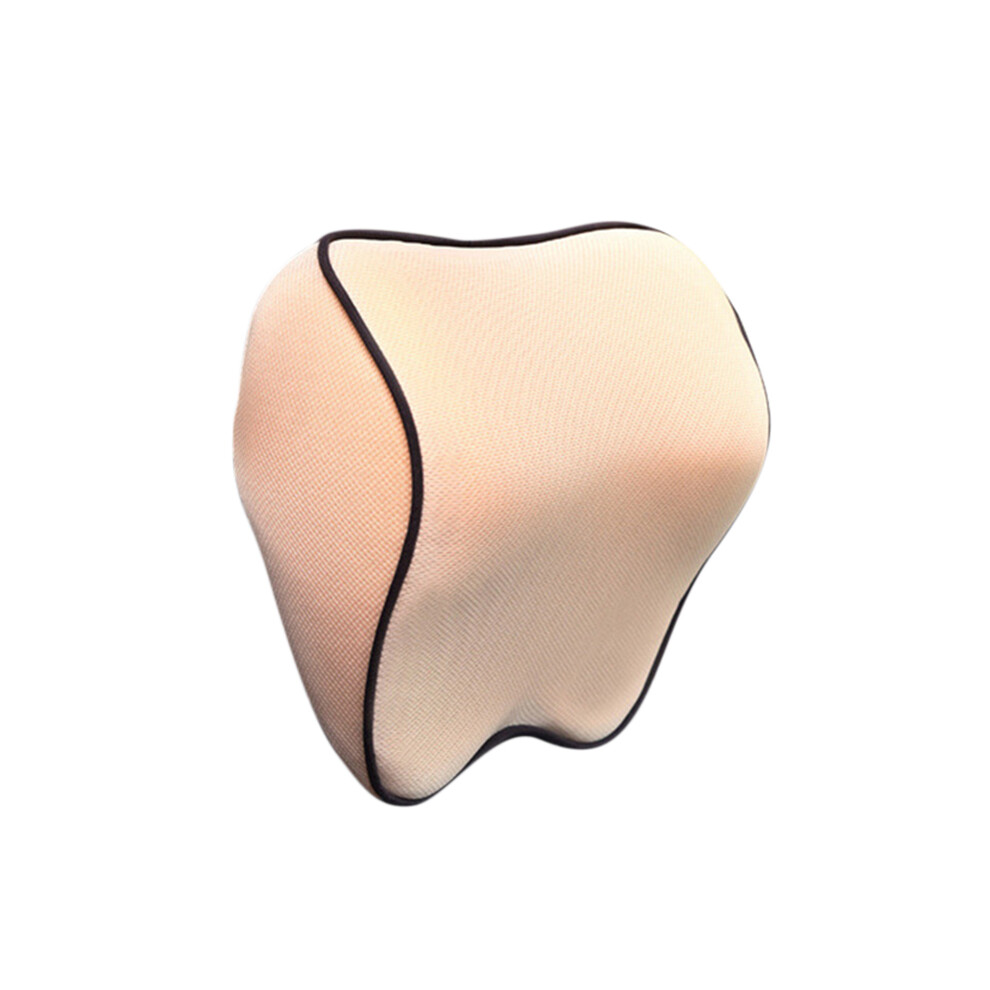 (Beige) Car Headrest Pillow Auto Memory Foam Car Neck Pillow Seat Head Support Beige 9329547822670