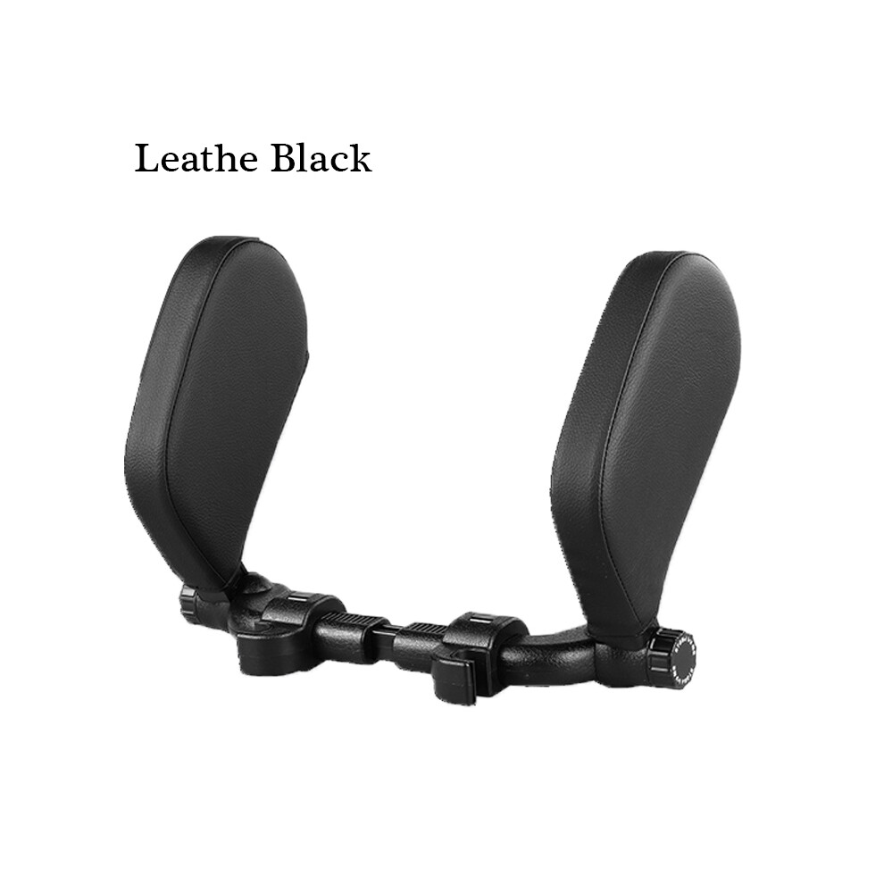(Leather ) Car Seat Headrest Pillow Neck Support Pillow For Car Sleep Side Head Support Black 9329547850062