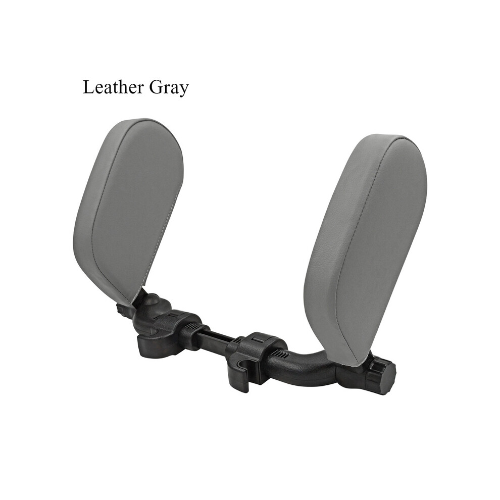 (Leather ) Car Seat Headrest Pillow Neck Support Pillow For Car Sleep Side Head Support Gray 9329547855517