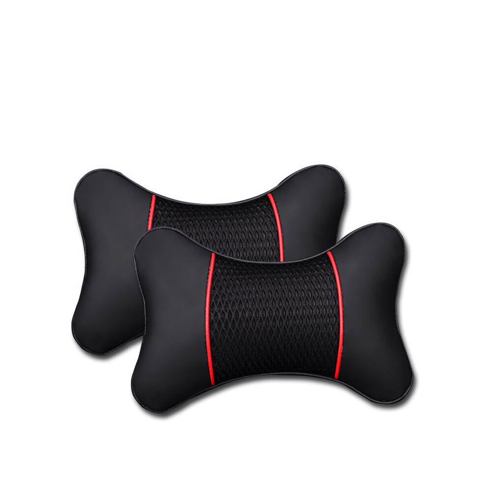 Maxpower (White) Car Neck Pillows Both Side Pu Leather 1Pcs Pack Headrest For Head Pain