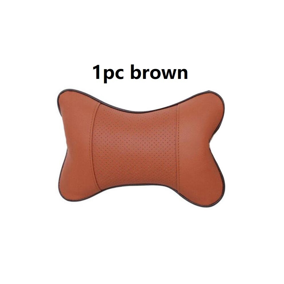 Maxpower (Brown) Universal Car Neck Pillows Neck Headrest Protector Pvc Leather Headrest Brown